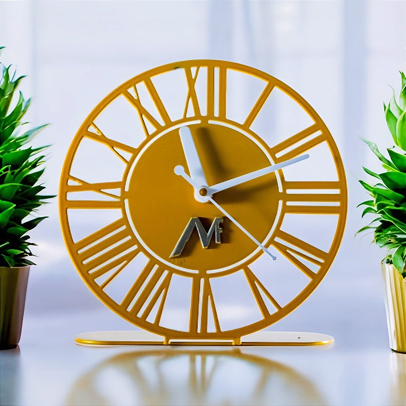 Metal Fry Metal Fry Laser Cutting Table Clock for Living Room: A Perfect Blend of Art and Functionality