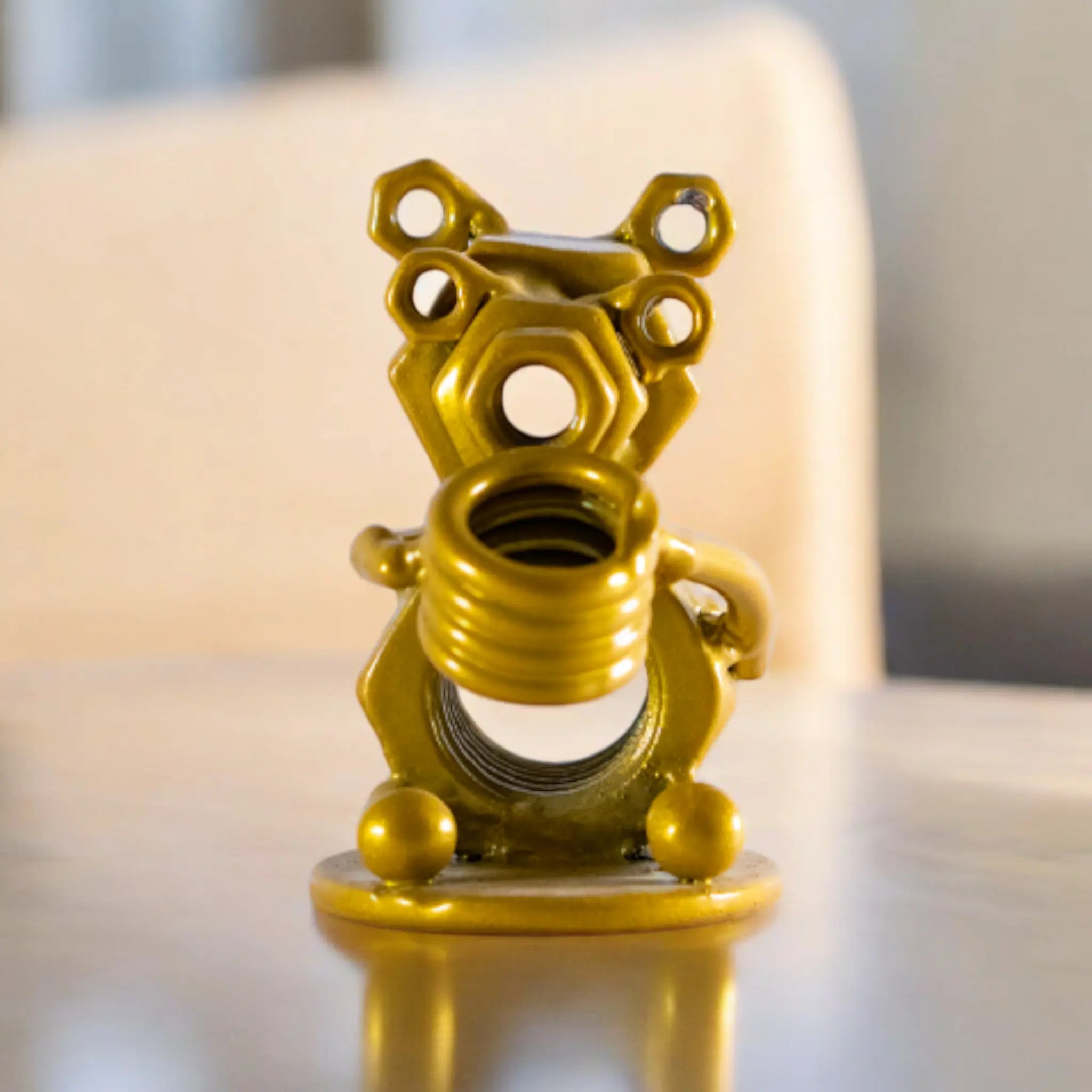 Bear Pen Holder Inspired Recycled Metal Art Sculpture