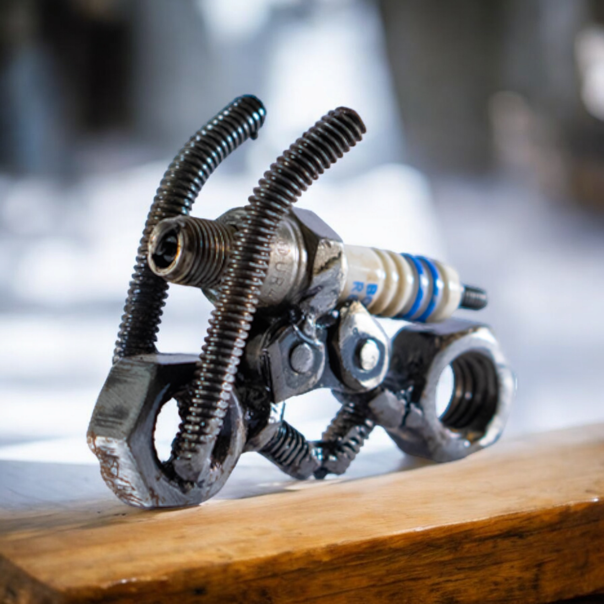 Motorcycle Inspired Recycled Metal Art Sculpture