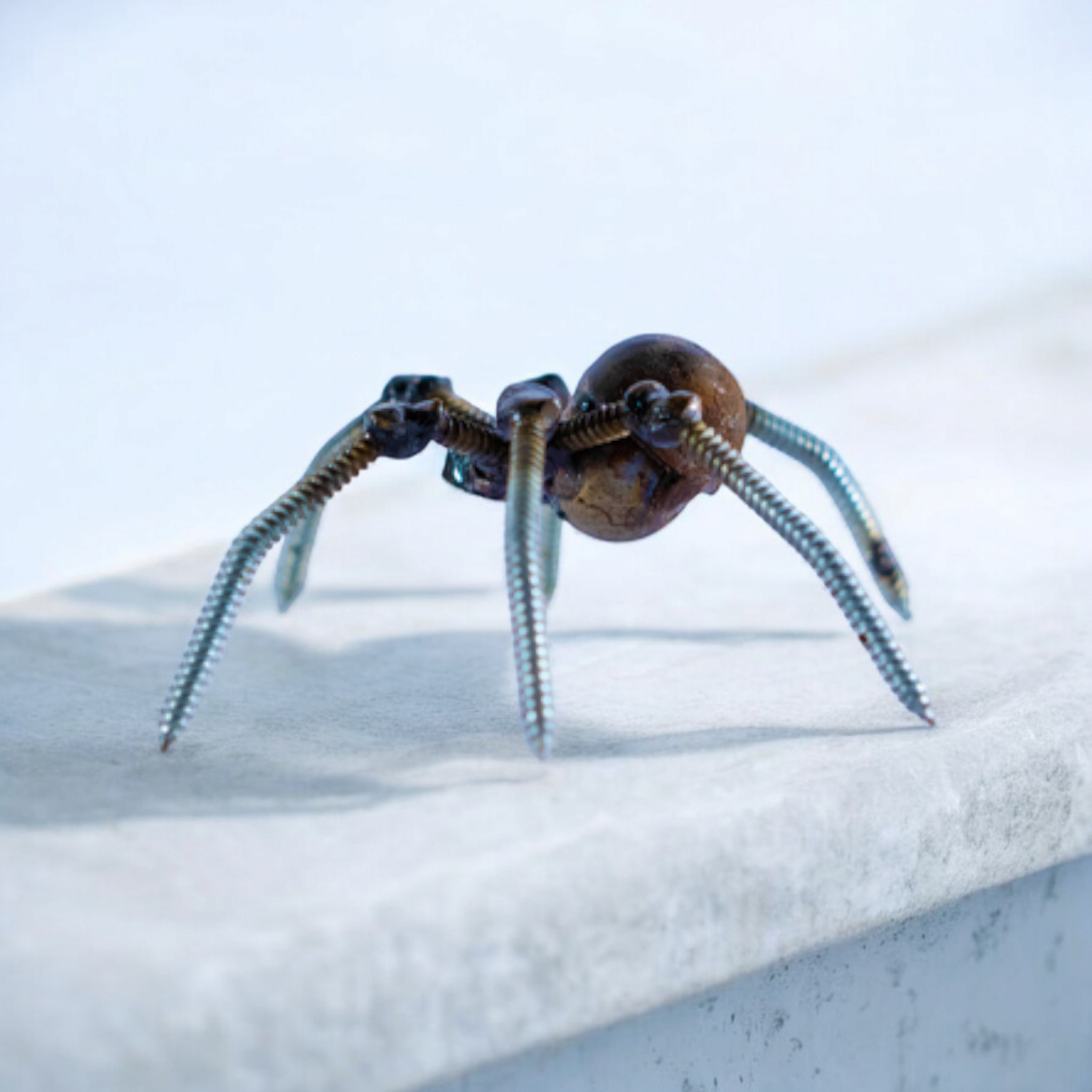Spider Inspired Recycled Metal Art Sculpture
