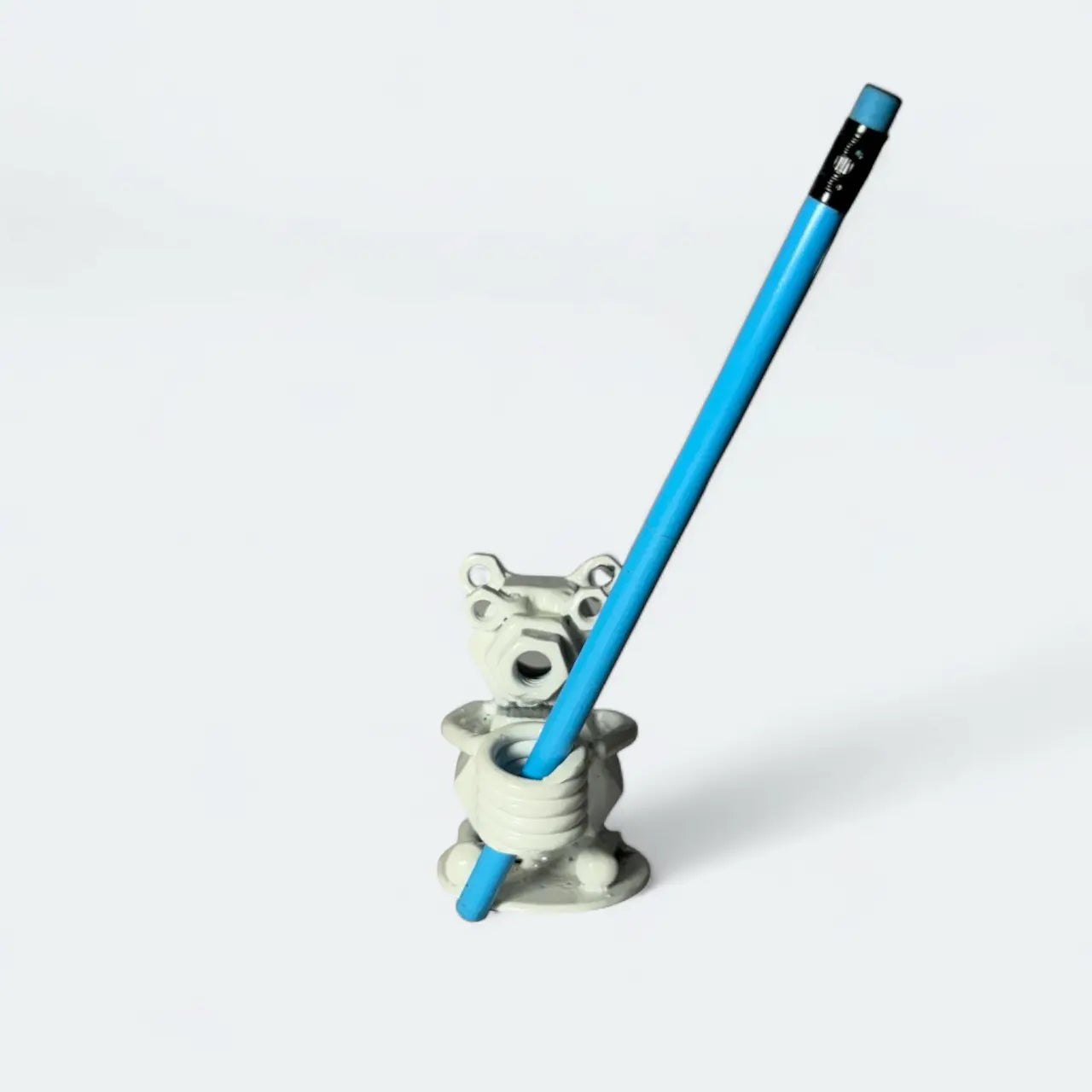 Bear Pen Holder Inspired Recycled Metal Art Sculpture