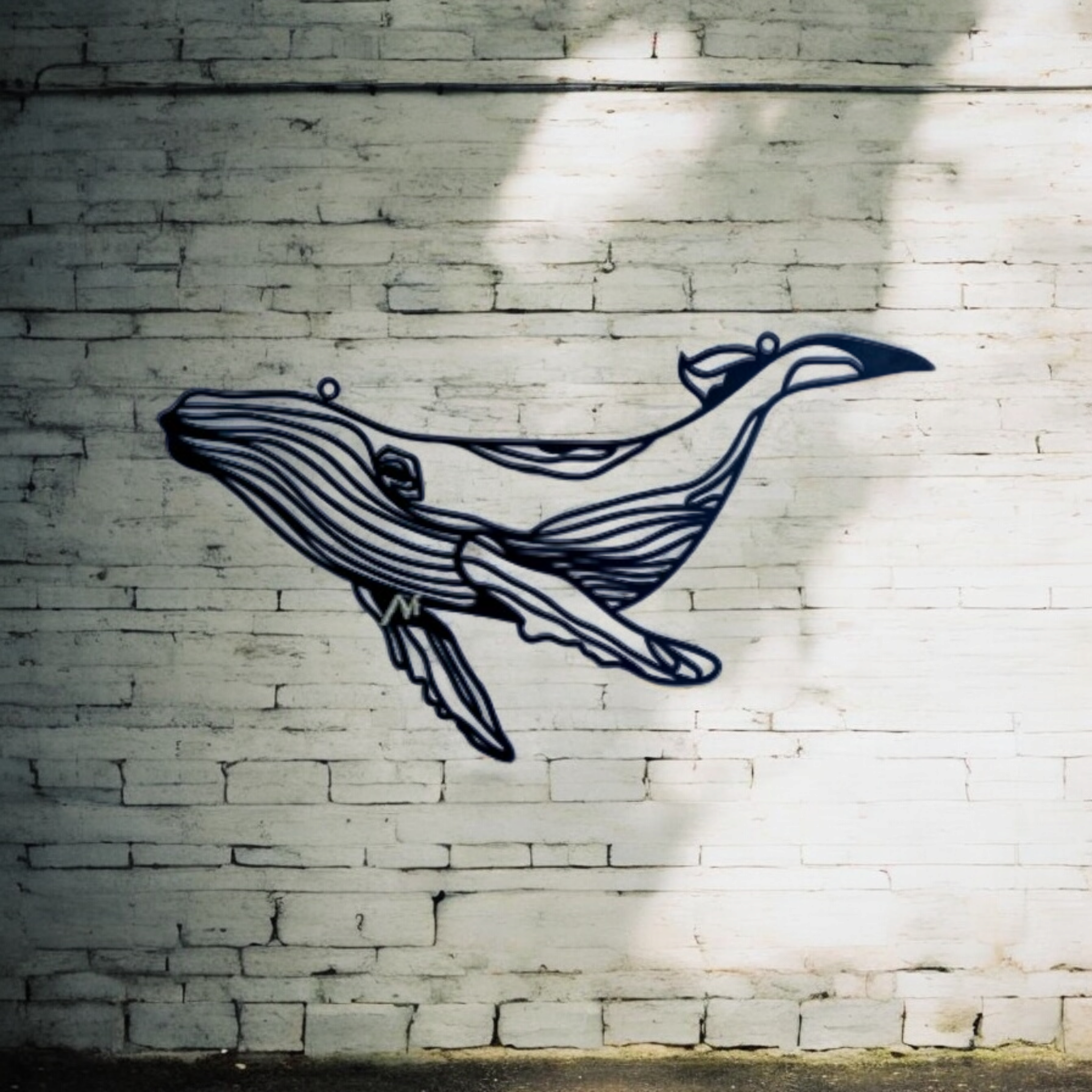 Whale Metal Wall Art, Large Blue Whale Wall Decor, Ocean Themed Modern Design Art,Nautical Decor,Unique Home Decor,Living Room Wall Art Gift