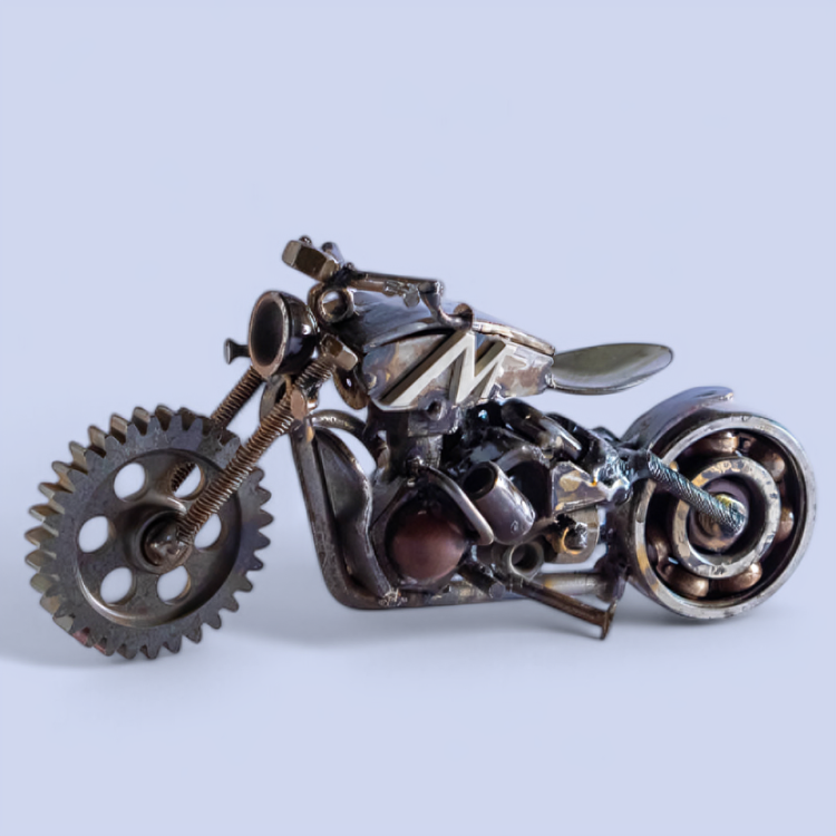 Motorcycle Inspired Recycled Metal Art Sculpture