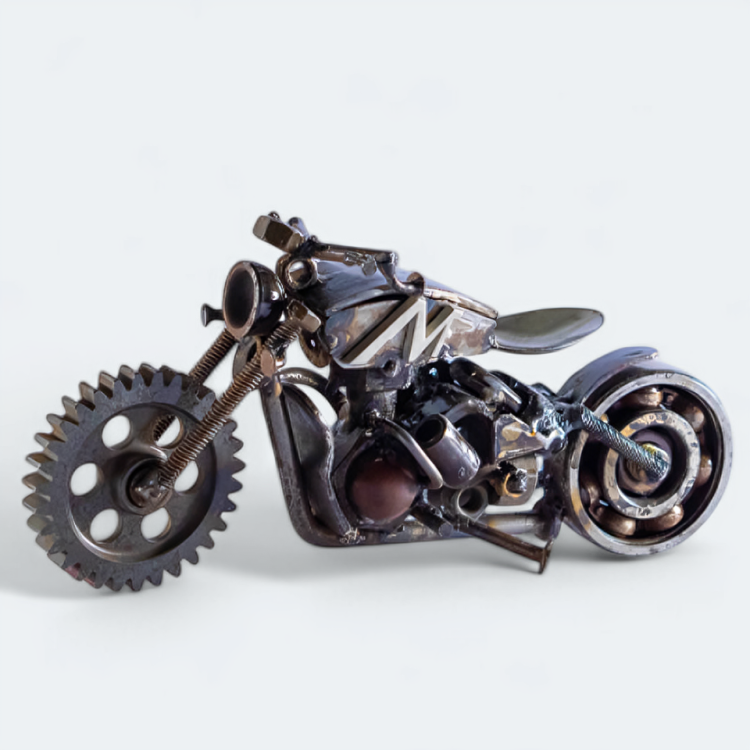 Motorcycle Inspired Recycled Metal Art Sculpture