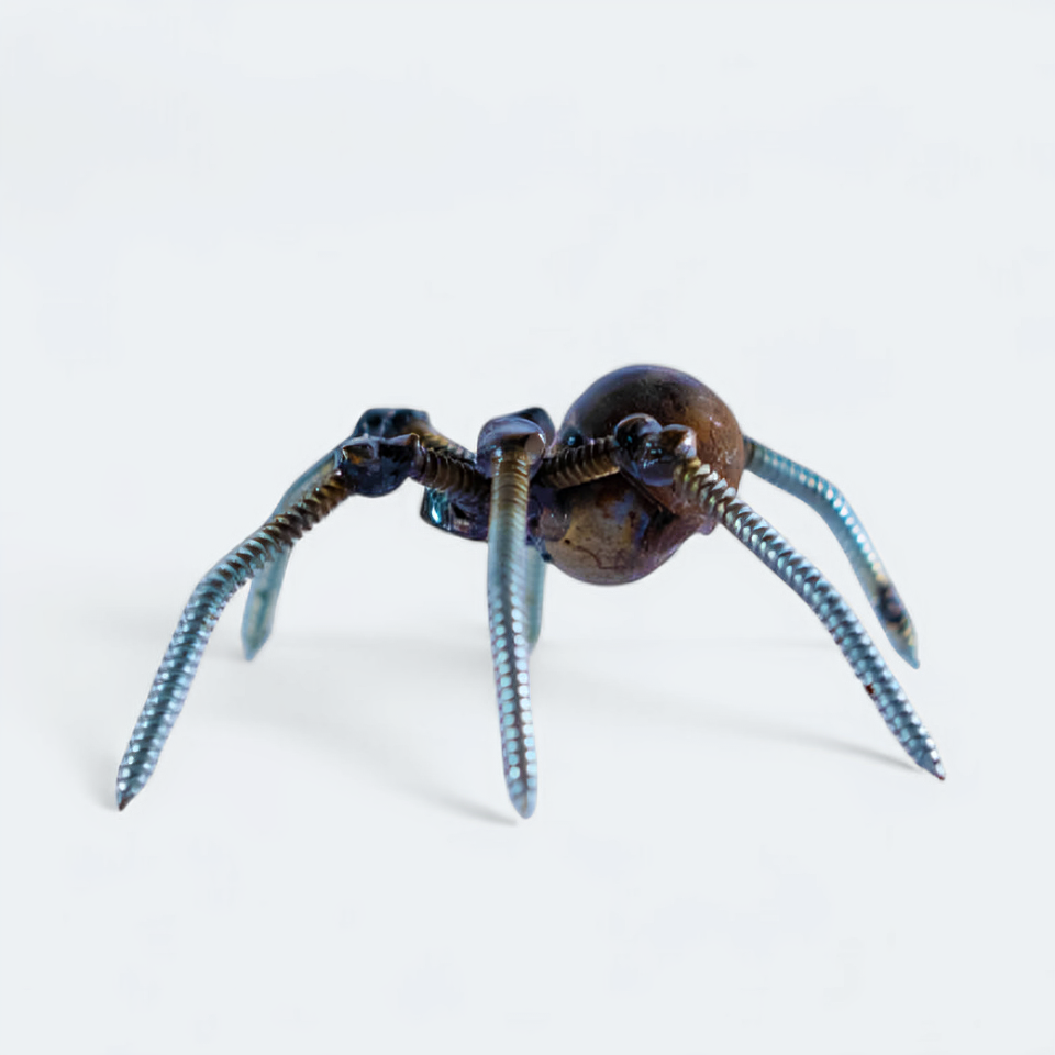 Spider Inspired Recycled Metal Art Sculpture