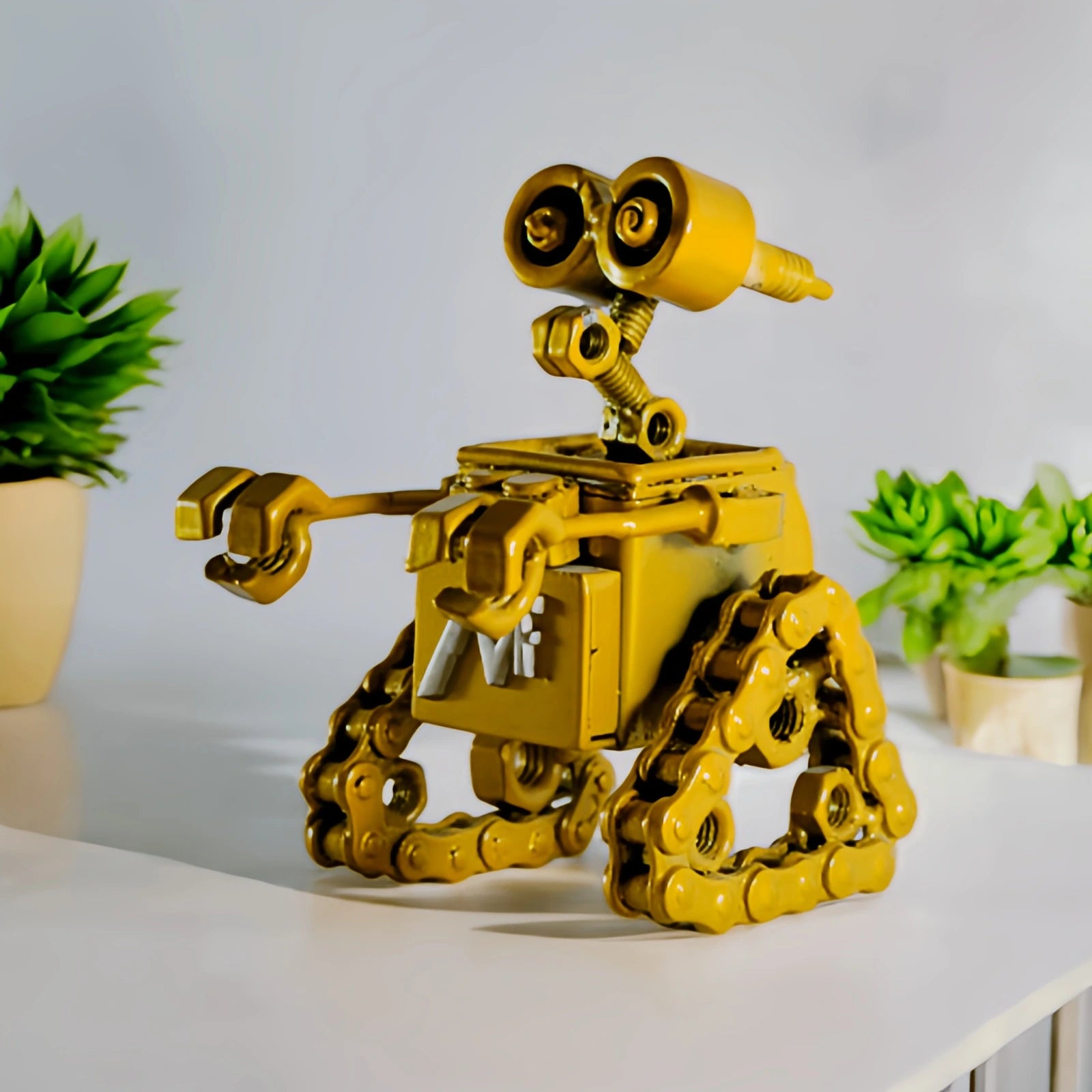 Wall-E Inspired Recycled Metal Sculpture