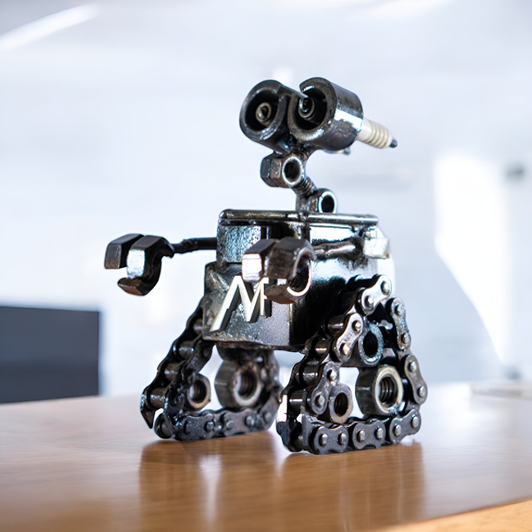 Wall-E Inspired Recycled Metal Sculpture